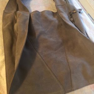 GREY SUEDE CUSTOM MADE UNBRANDED SHOULDER BAG